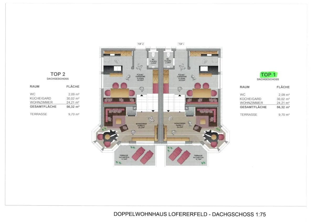 Grundriss Exklusives Wohnen in traumhafter Hanglage – Moderne Doppelhaushälfte mit Panoramablick