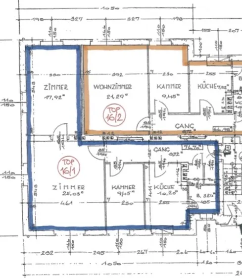 Grundriss Ruhig und doch mitten im Geschehen - 3,5 Zimmer - Stadtwohnung