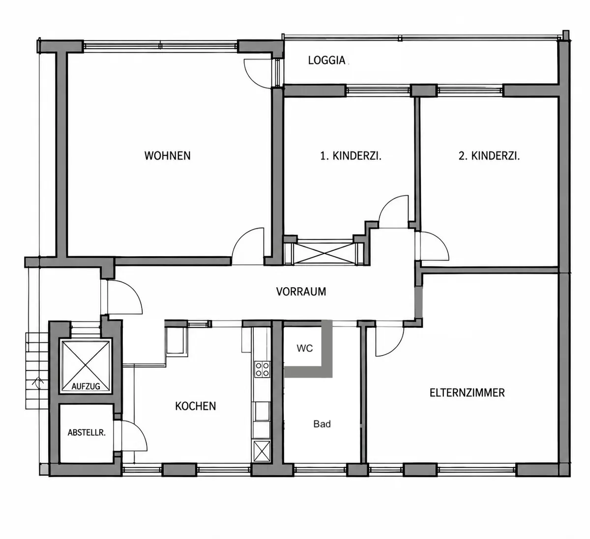 Grundriss Helle 4 Zi-Wohnung mit Salzachblick in Aigen (ab sofort verfügbar)