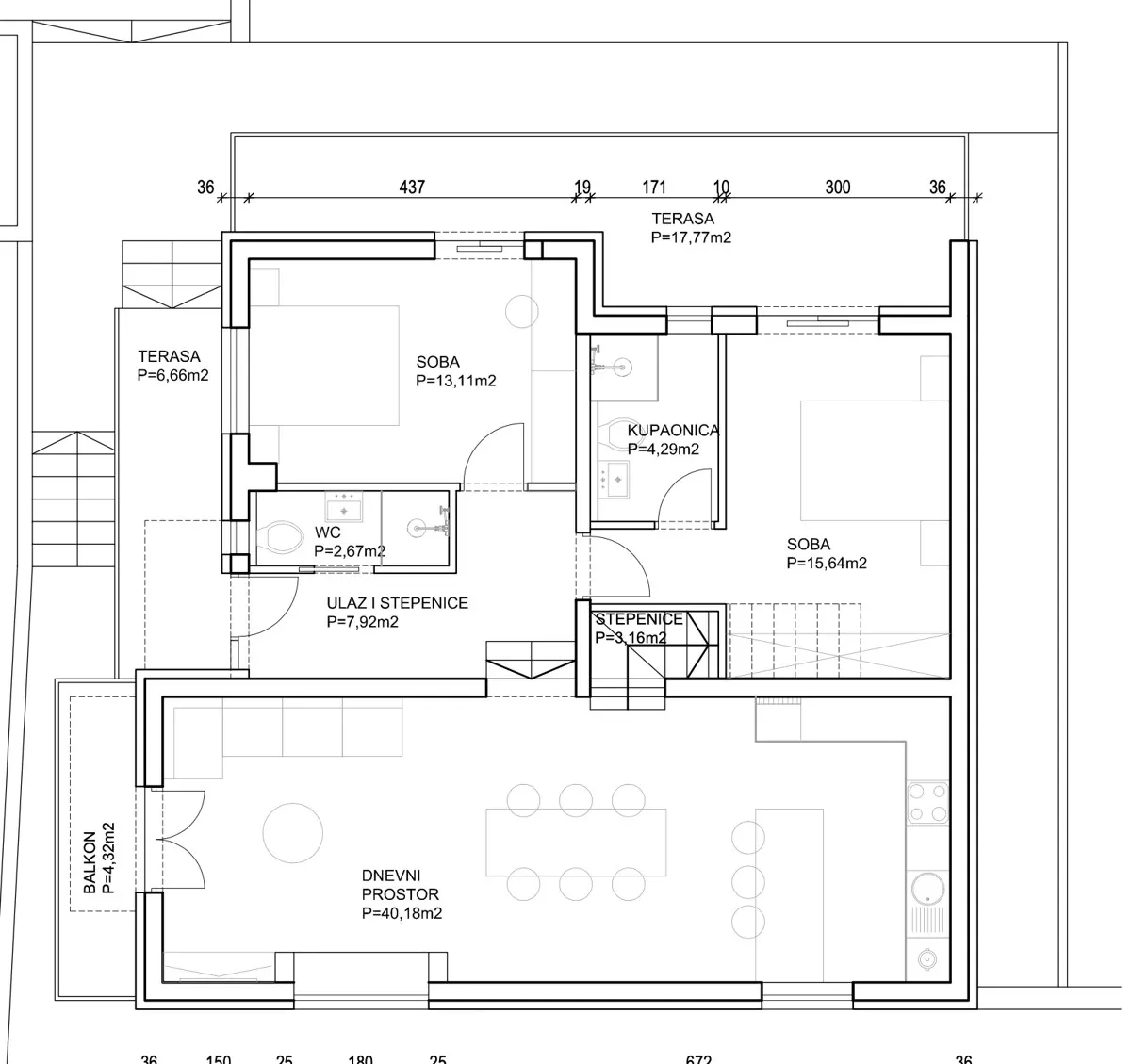Grundriss Poolvilla in der Nähe von Porec