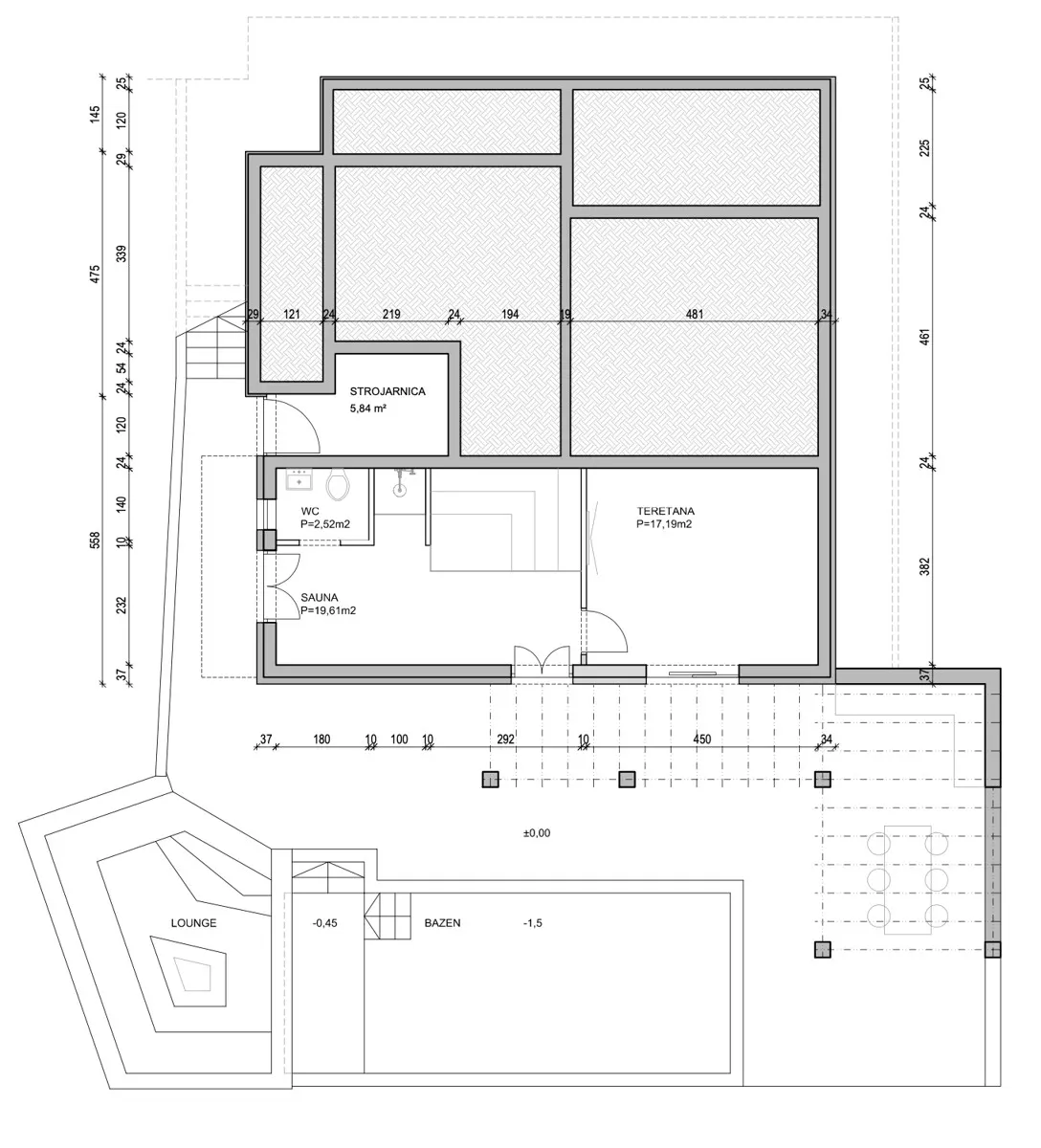 Grundriss Poolvilla in der Nähe von Porec