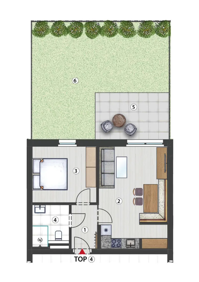 Grundriss Neubauprojekt Salamander - Gartenwohnung Top 4