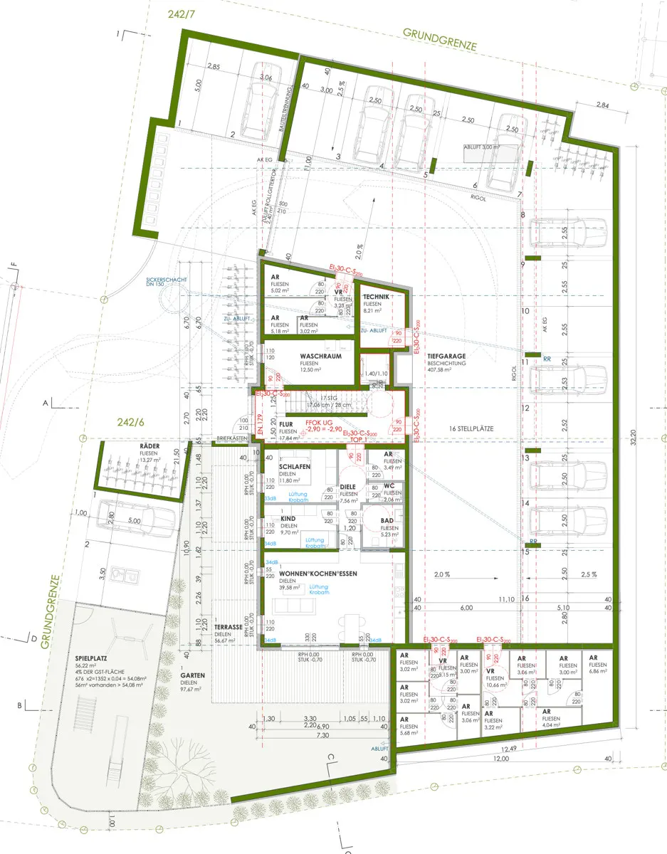 Grundriss Neubauprojekt Salamander - Gartenwohnung Top 4