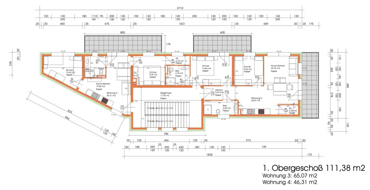 Grundriss Urlaubsparadies & Investment: Modernes Appartementhaus in Kaprun