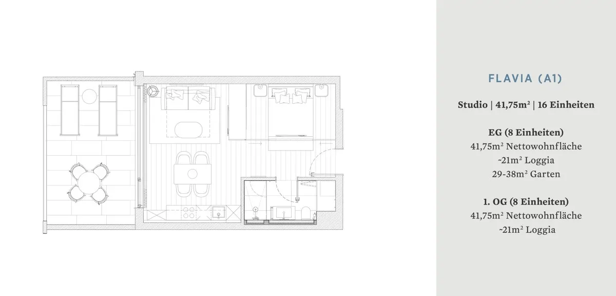 Grundriss Falkensteiner Aurora Residences - Studio Flavia Erdgeschoss