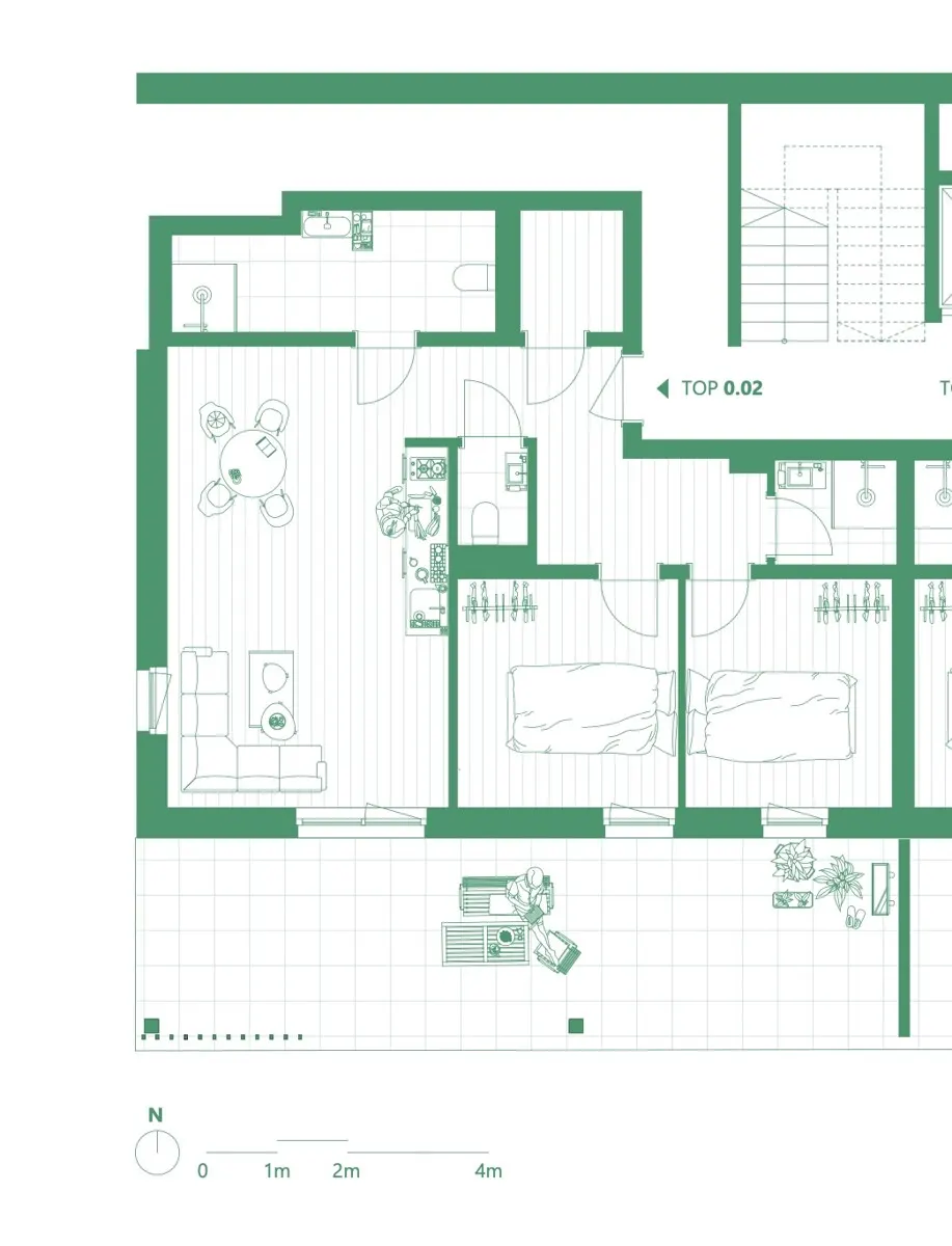 Grundriss AlmAppartements Lachtal - 3 Zimmer Appartement