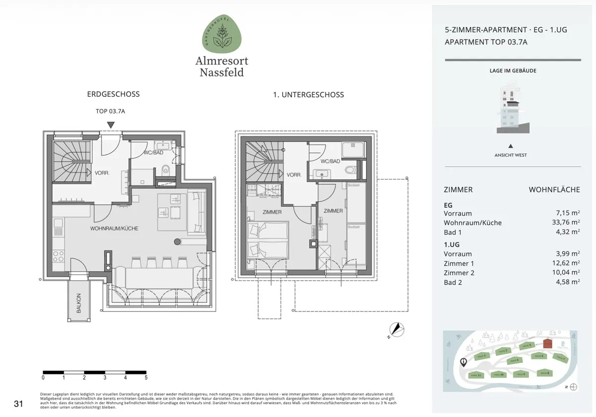 Grundriss Buy-to-Let Almresort Nassfeld - Alm Chalet DeLuxe