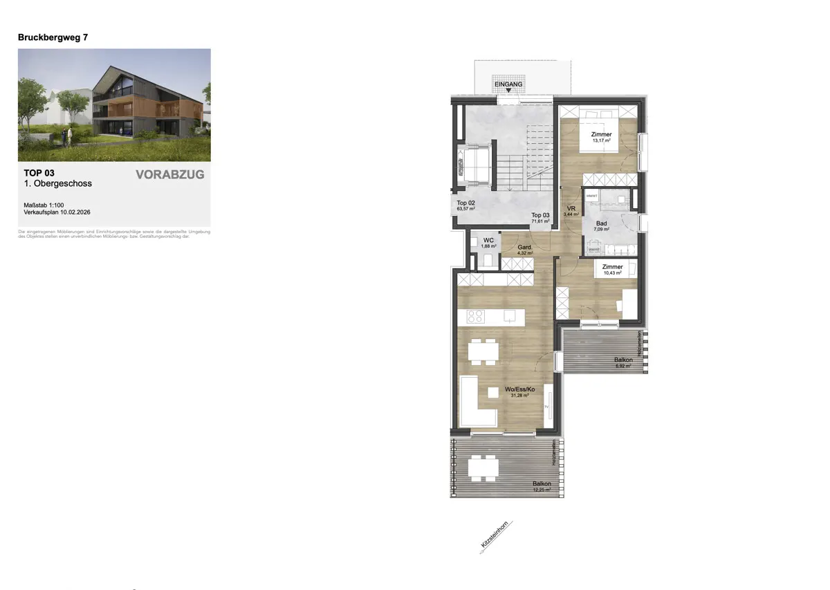 Grundriss 4-LIVING Bruckberg - Neubauprojekt - Top 3