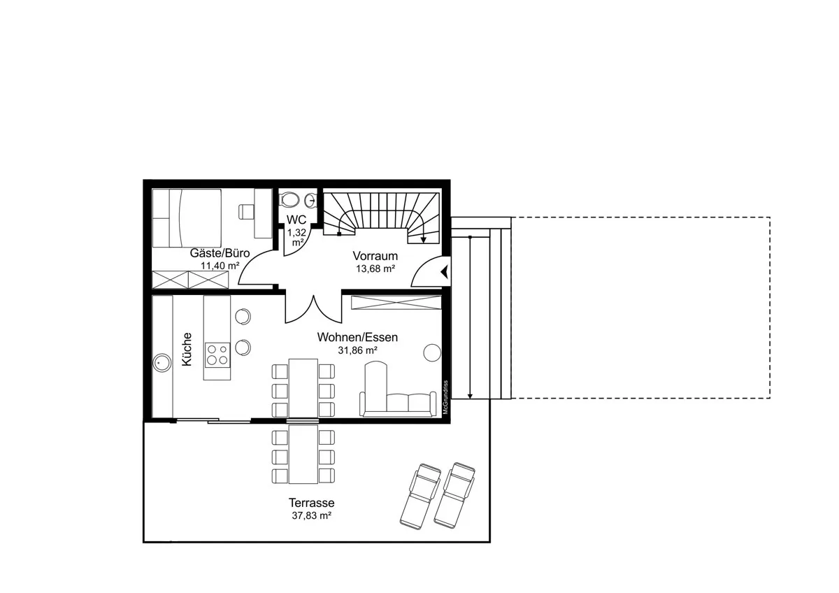 Grundriss Panoramatraum über Linz – Stilvoll saniertes Zuhause in exklusiver Ruhelage