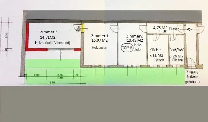 Grundriss 3-Zi.-Erdg. Wohnung in Maxglan – perfekt für individuelle Wohnkonzepte