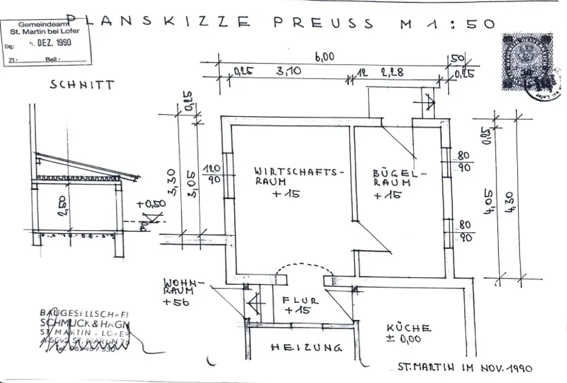 Grundriss Bauernhaus von Napoleon verschont