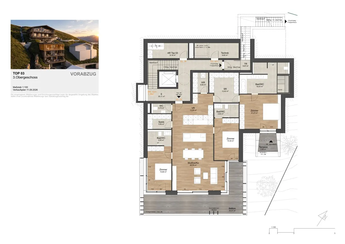 Grundriss Neubauprojekt PROMENADE.21 - PENTHOUSE RESIDENZ