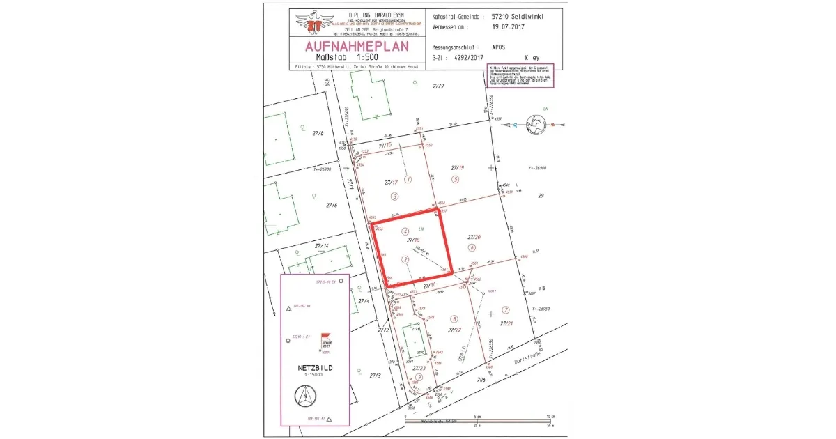 Grundriss Ihr Platz in den Bergen, 555 m² Baugrund im Raurisertal