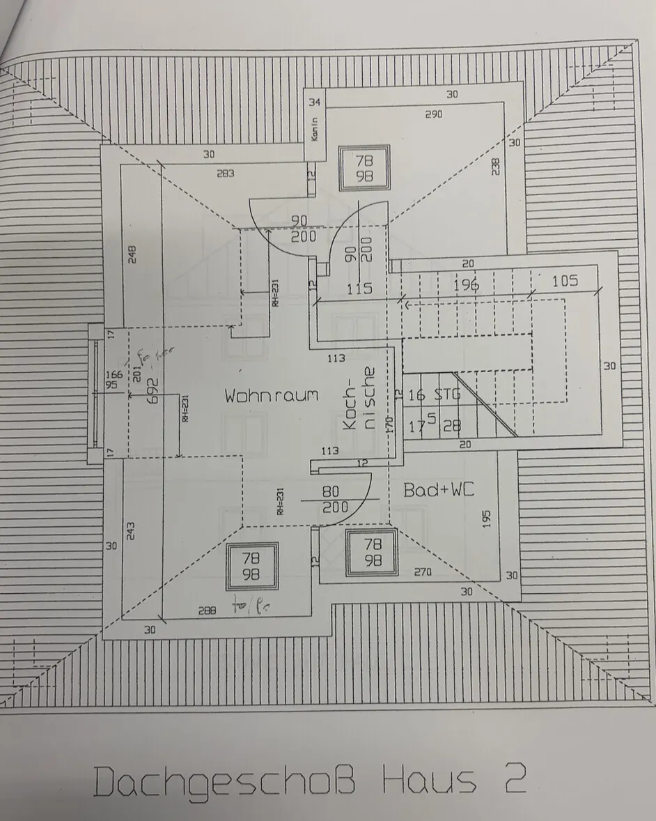Grundriss Zinshaus mit 6 Garconnieren in Parsch