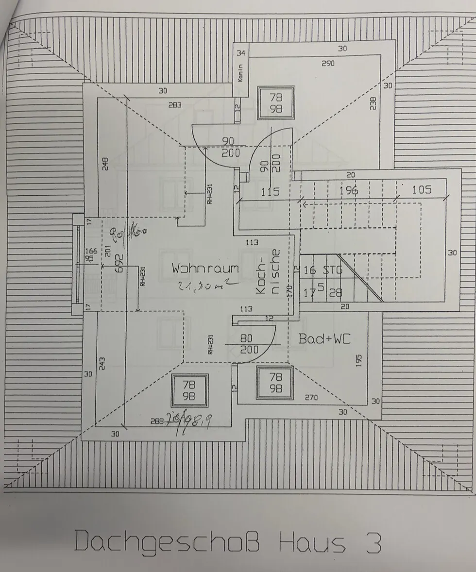 Grundriss Zinshaus mit 6 Garconnieren in Parsch
