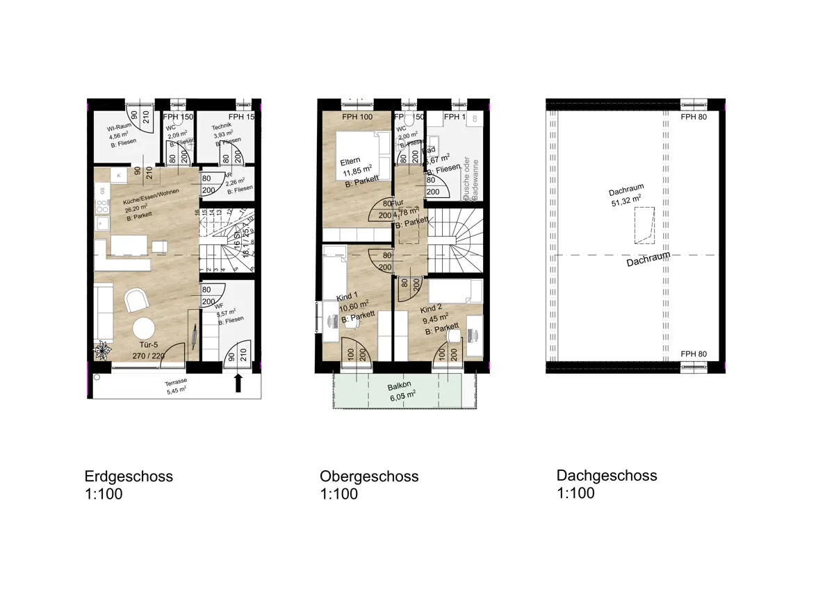 Grundriss Neubauprojekt FREIRAUM 7 - Doppelhaushälfte 3