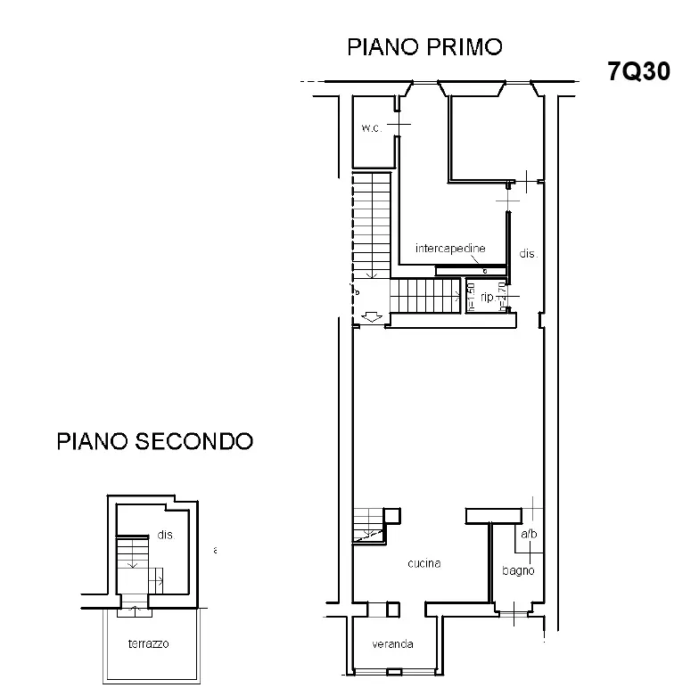Grundriss Strandnahes Stadthaus in Riva Ligure