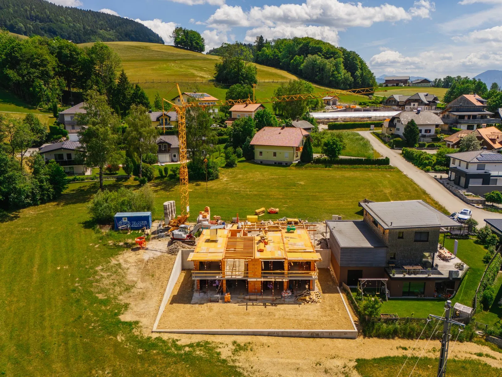Luftaufnahme Exlberg 9 in der grünen Hügellandschaft von Tiefgraben