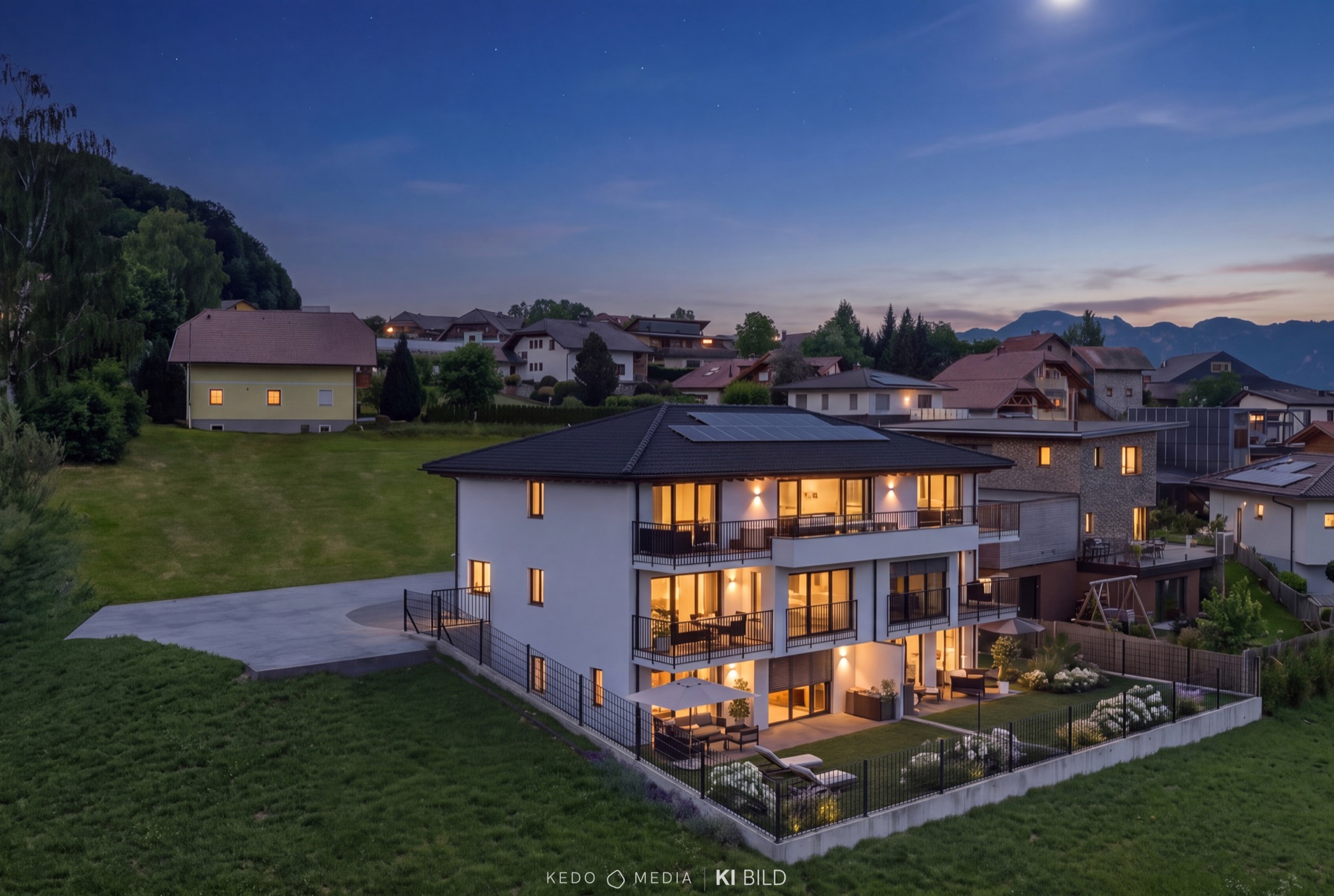 Exlberg 9 bei Nacht, Visualisierung
