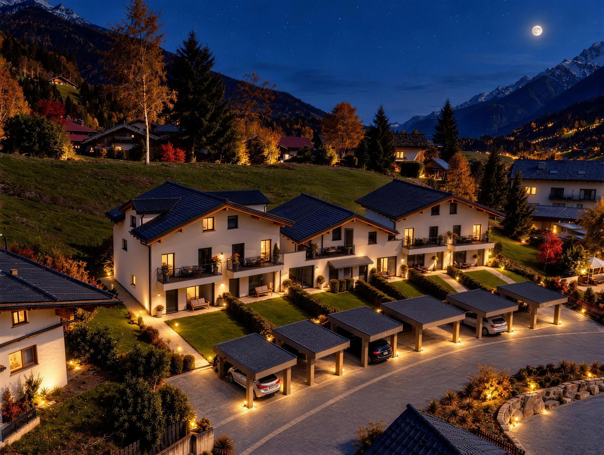FREIRAUM 7, Neukirchen am Großvenediger, bei Nacht