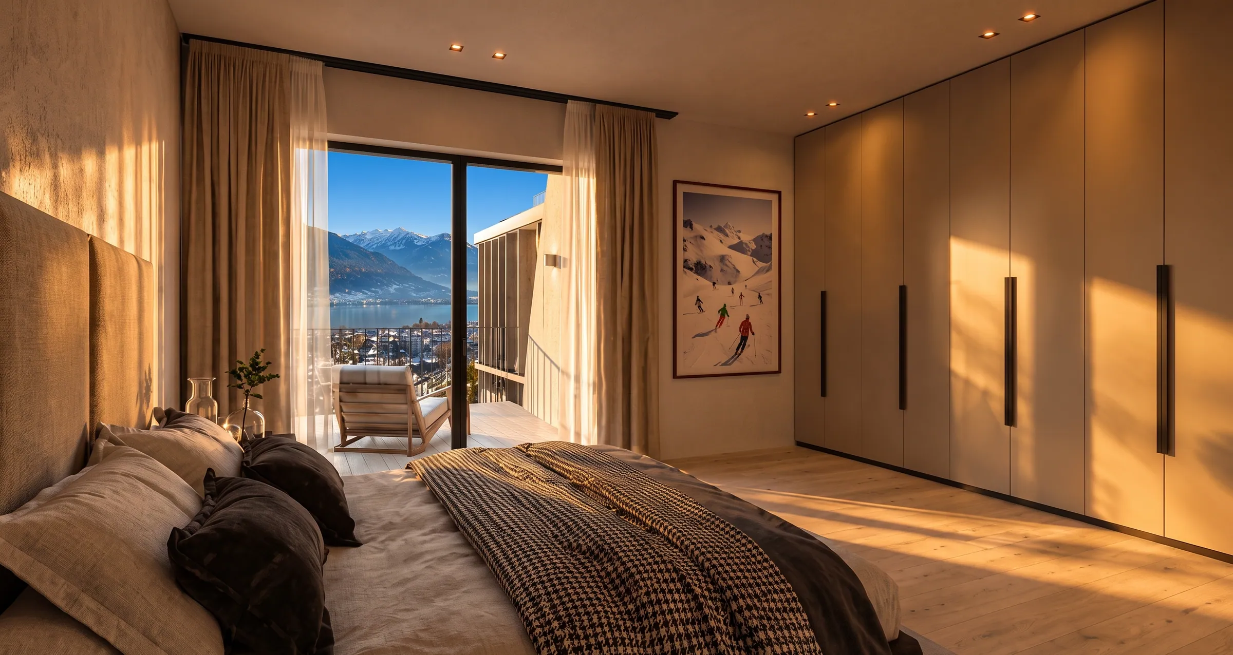 Penthouse – Schlafzimmer am Morgen
