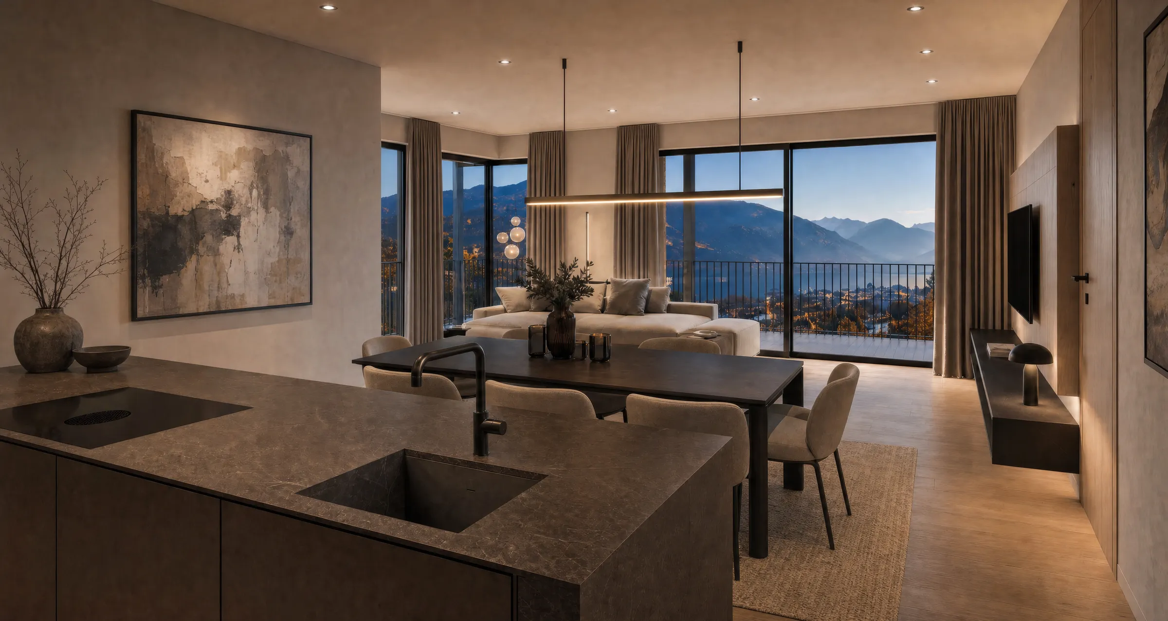 Penthouse: Wohnen, Kochen und Essen