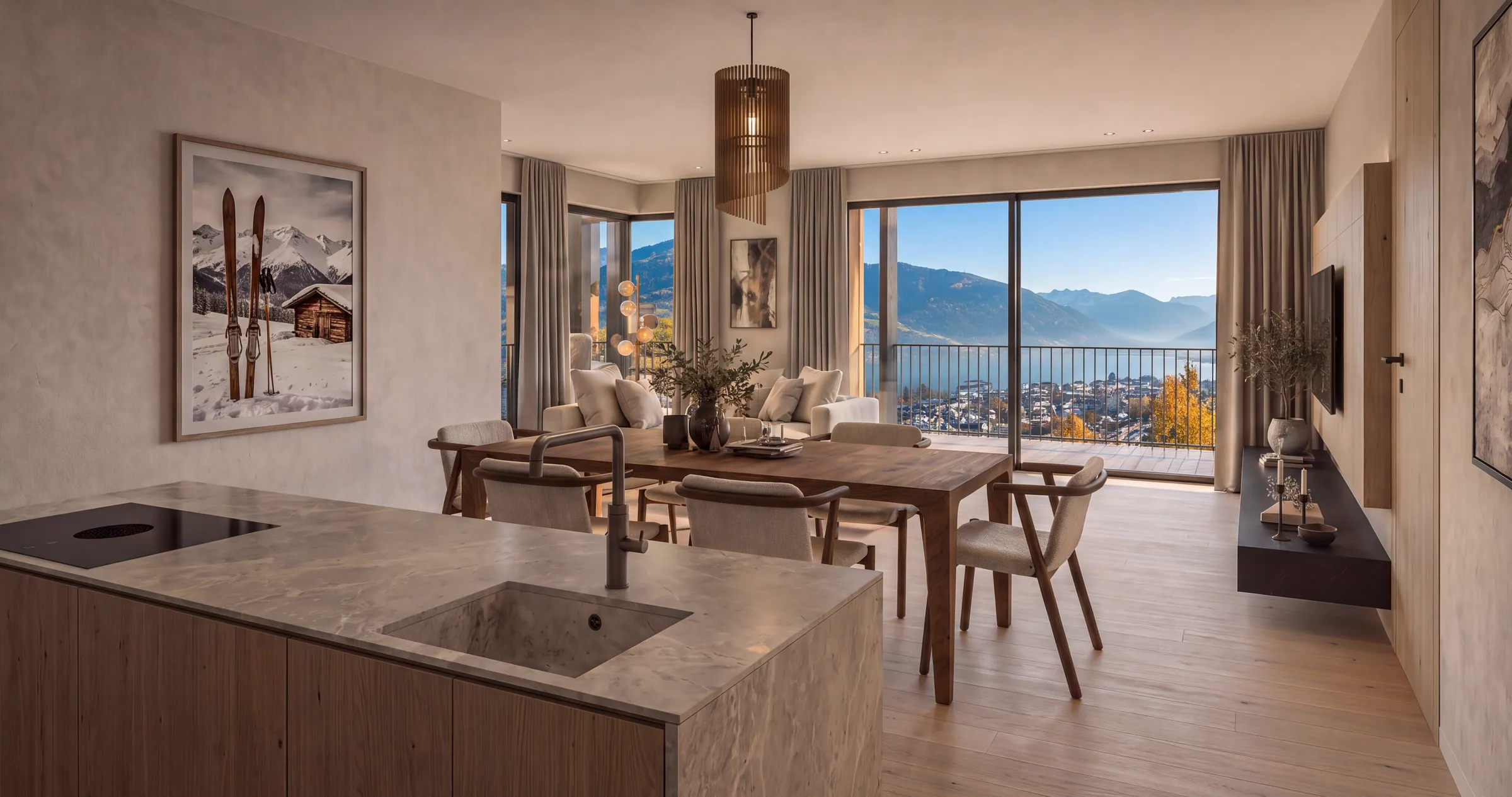 Penthouse – Wohnen, Kochen und Essen