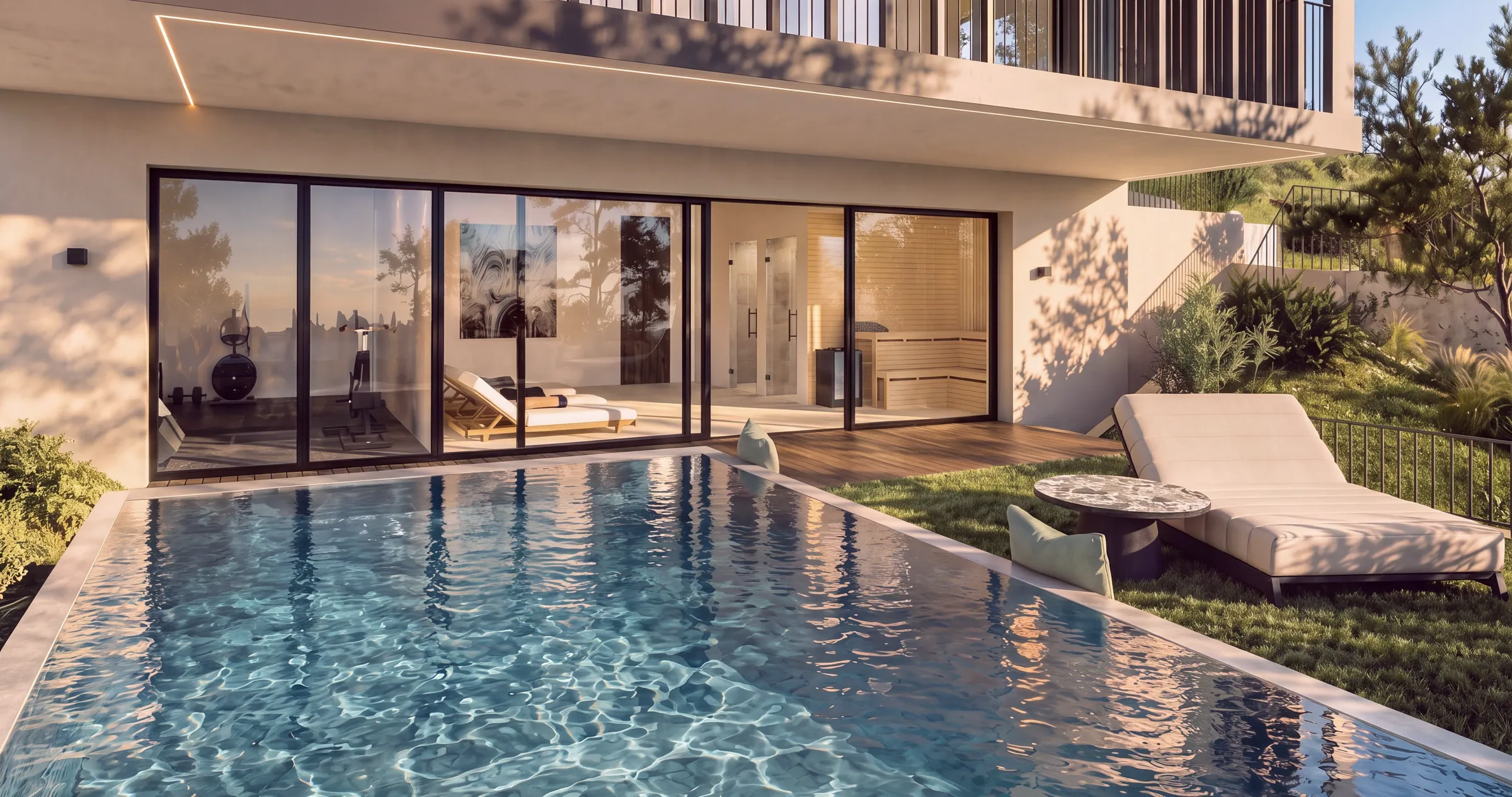Sky-Residenz – Garten mit Pool